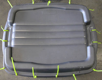 Step 6: Drill holes and zip tie lid on